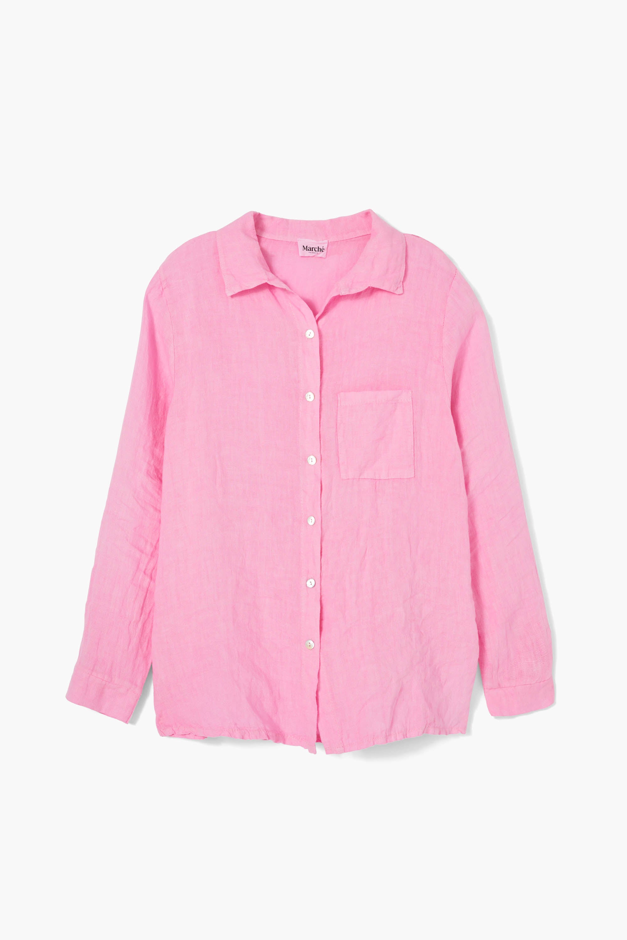 The Playa Linen Shirt in Rosa