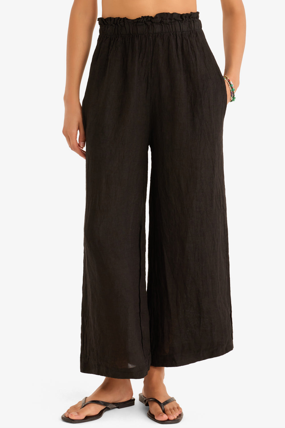 The Arches Linen Pant in Noir