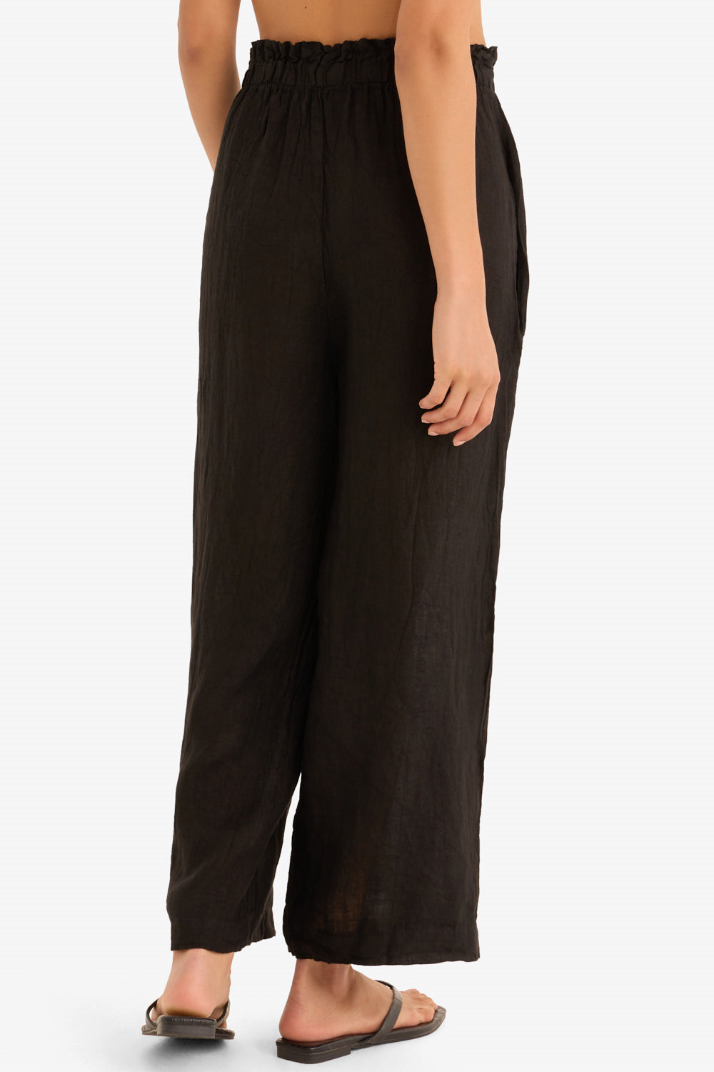 The Arches Linen Pant in Noir