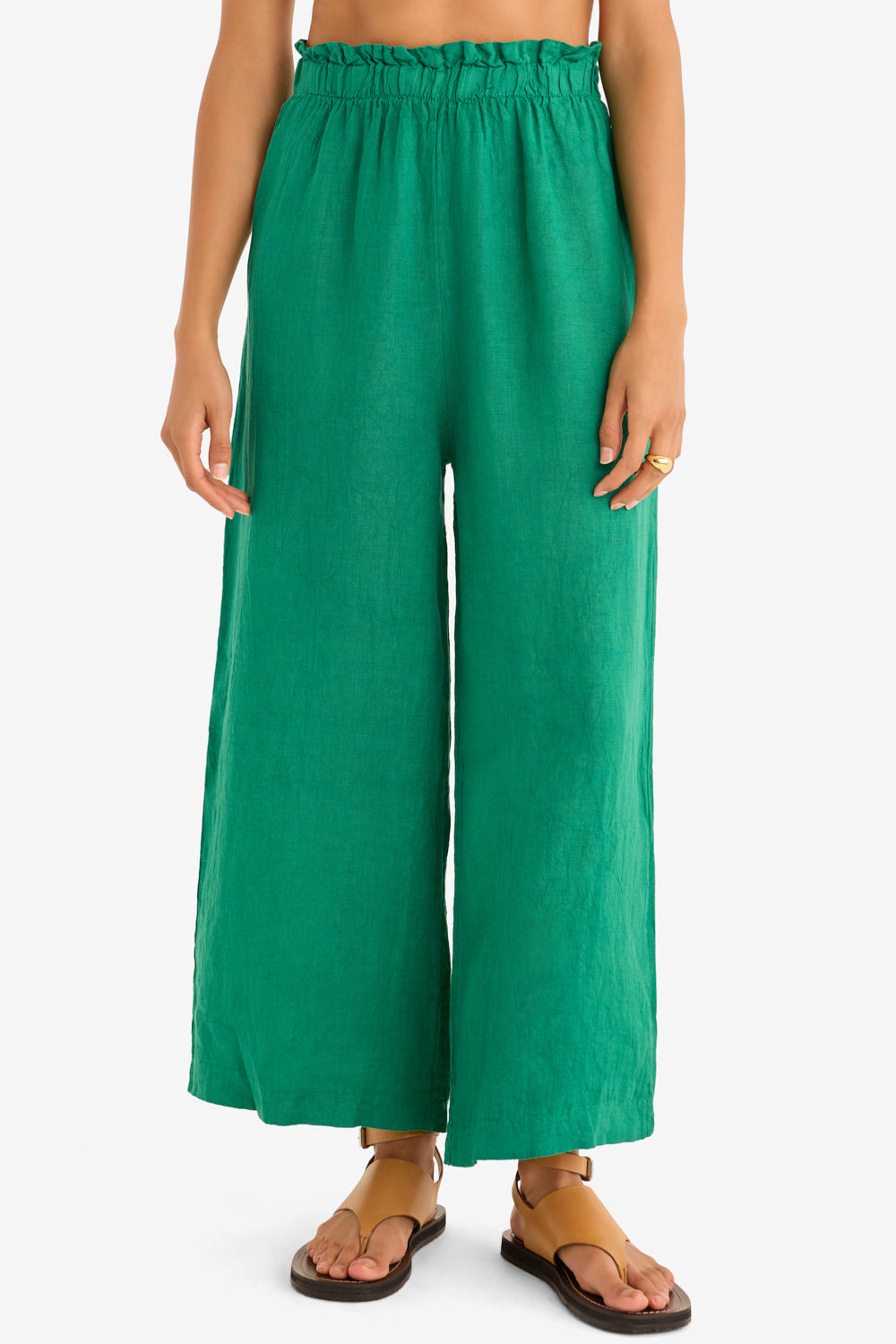 The Arches Linen Pant in Emerald