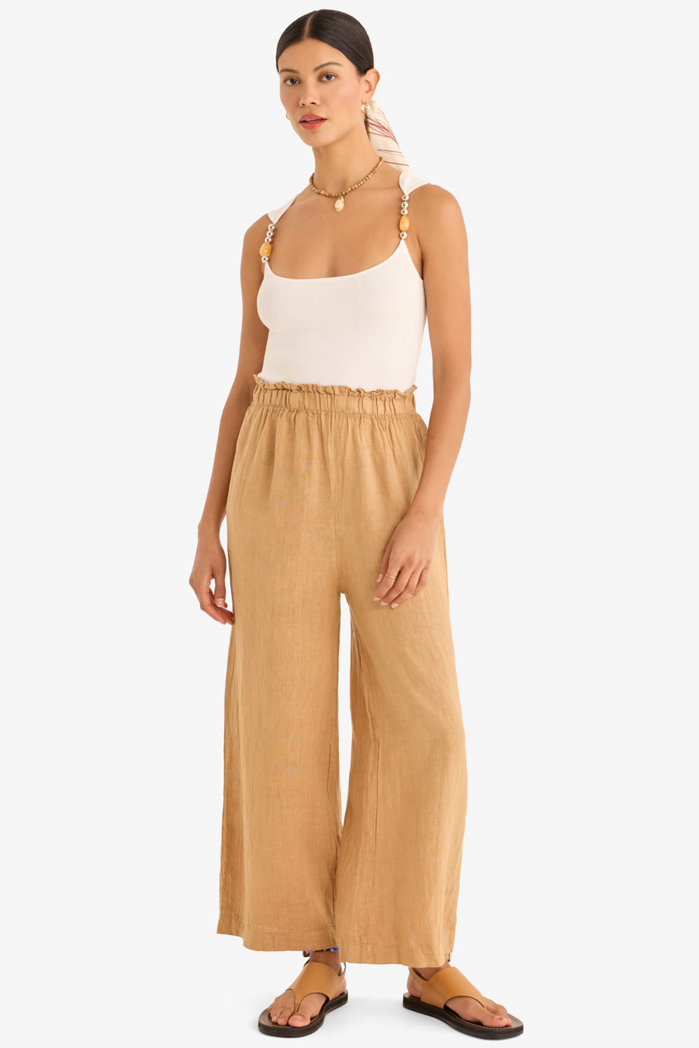 The Arches Linen Pant in Camello