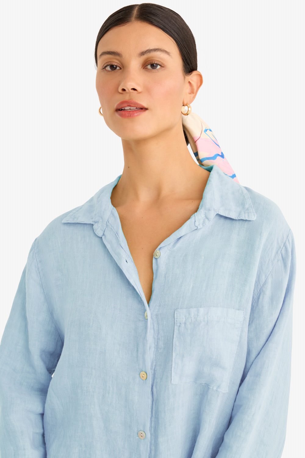 The Playa Linen Shirt in Sky