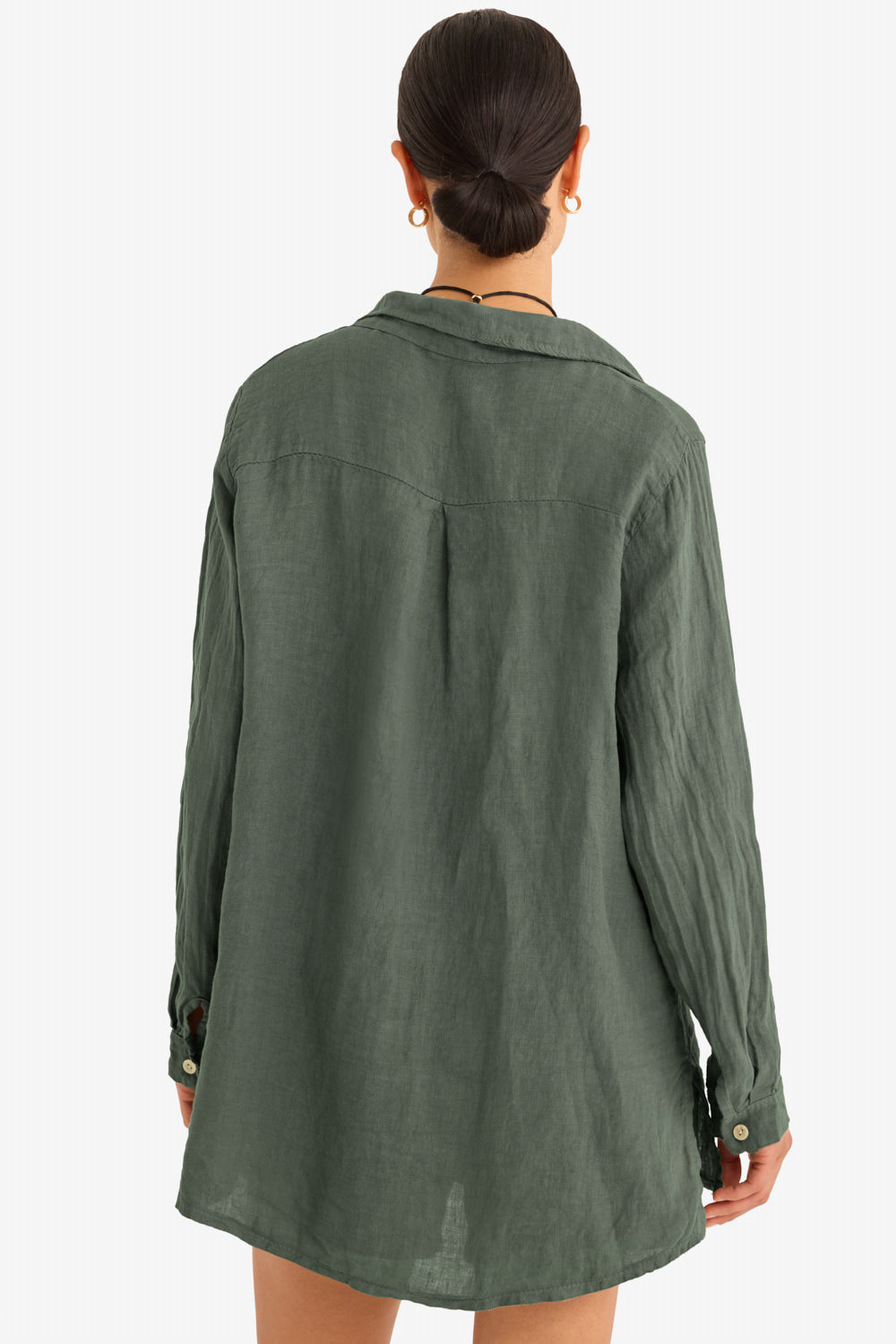 The Playa Linen Shirt in Olive