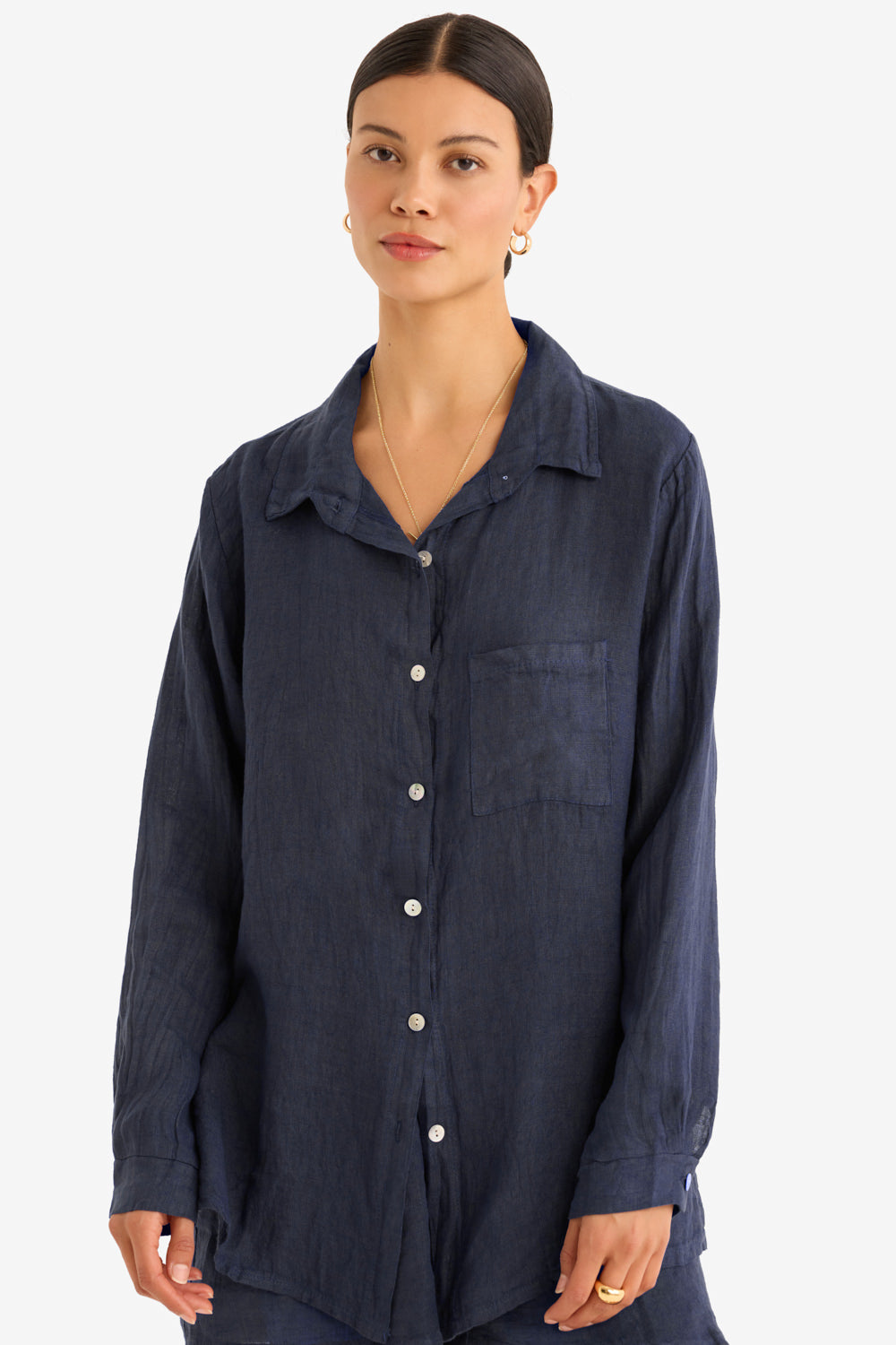 The Playa Linen Shirt in Navy