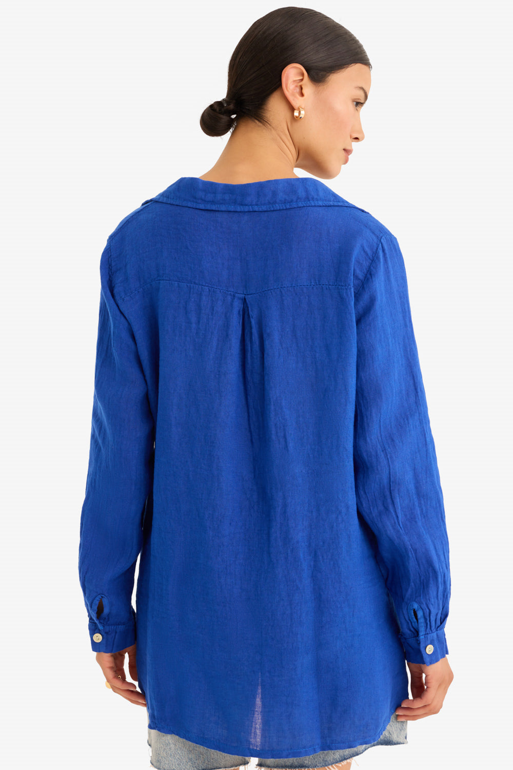 The Playa Linen Shirt in Bleu