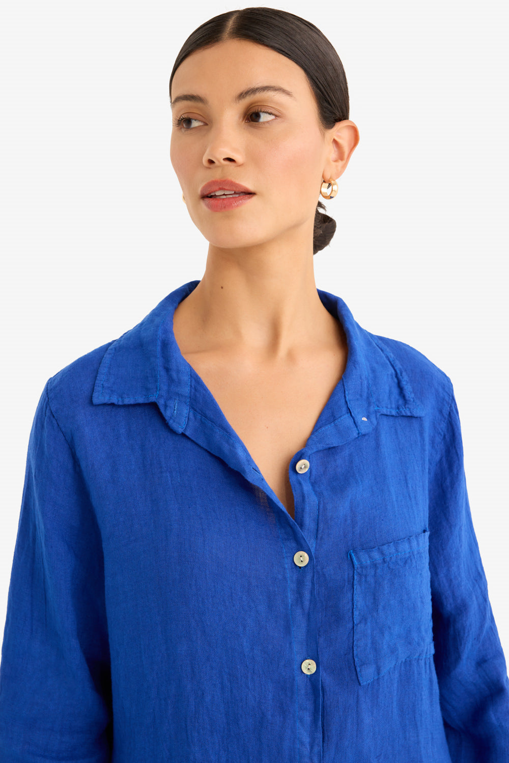 The Playa Linen Shirt in Bleu