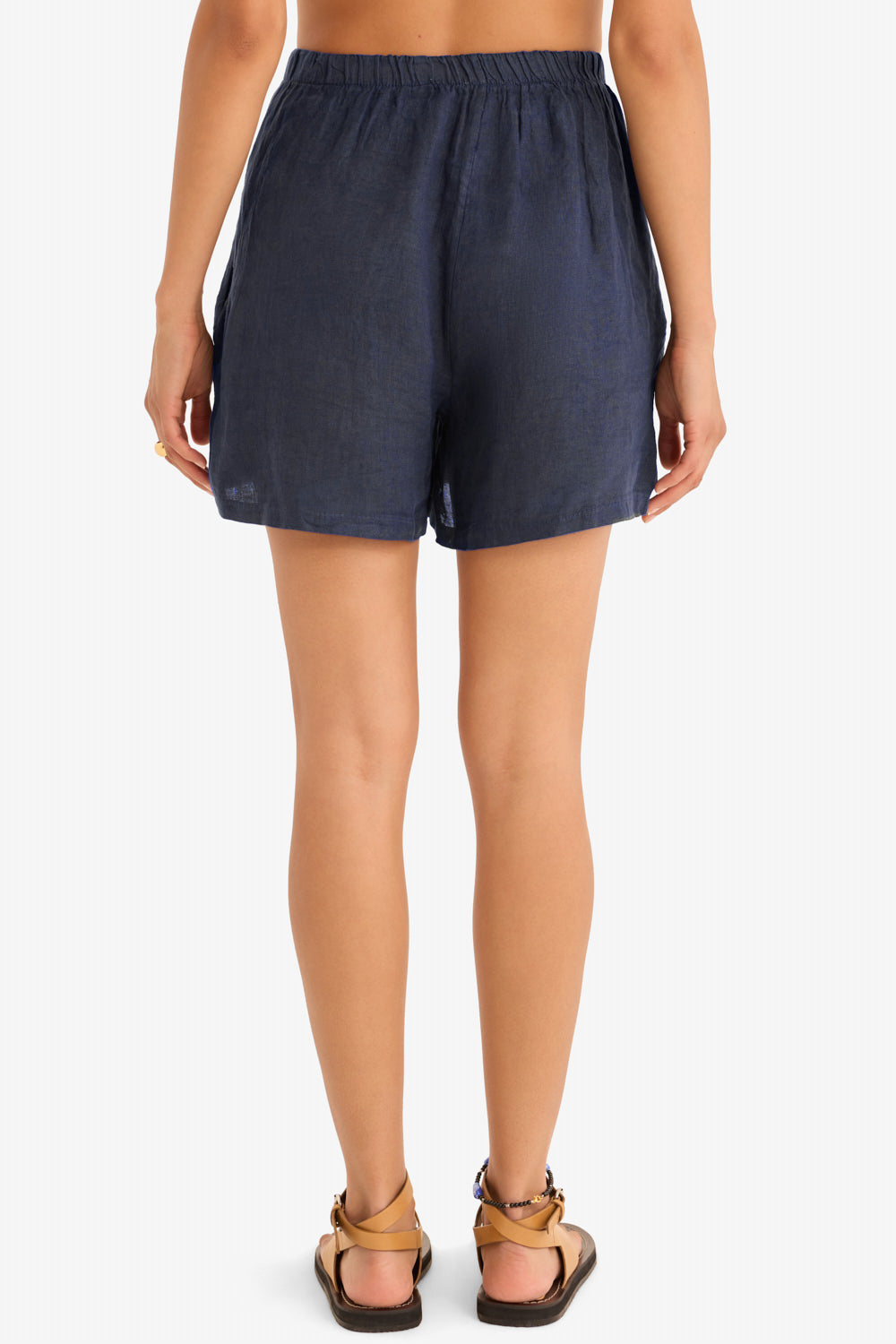 The Zion Linen Shorts in Navy