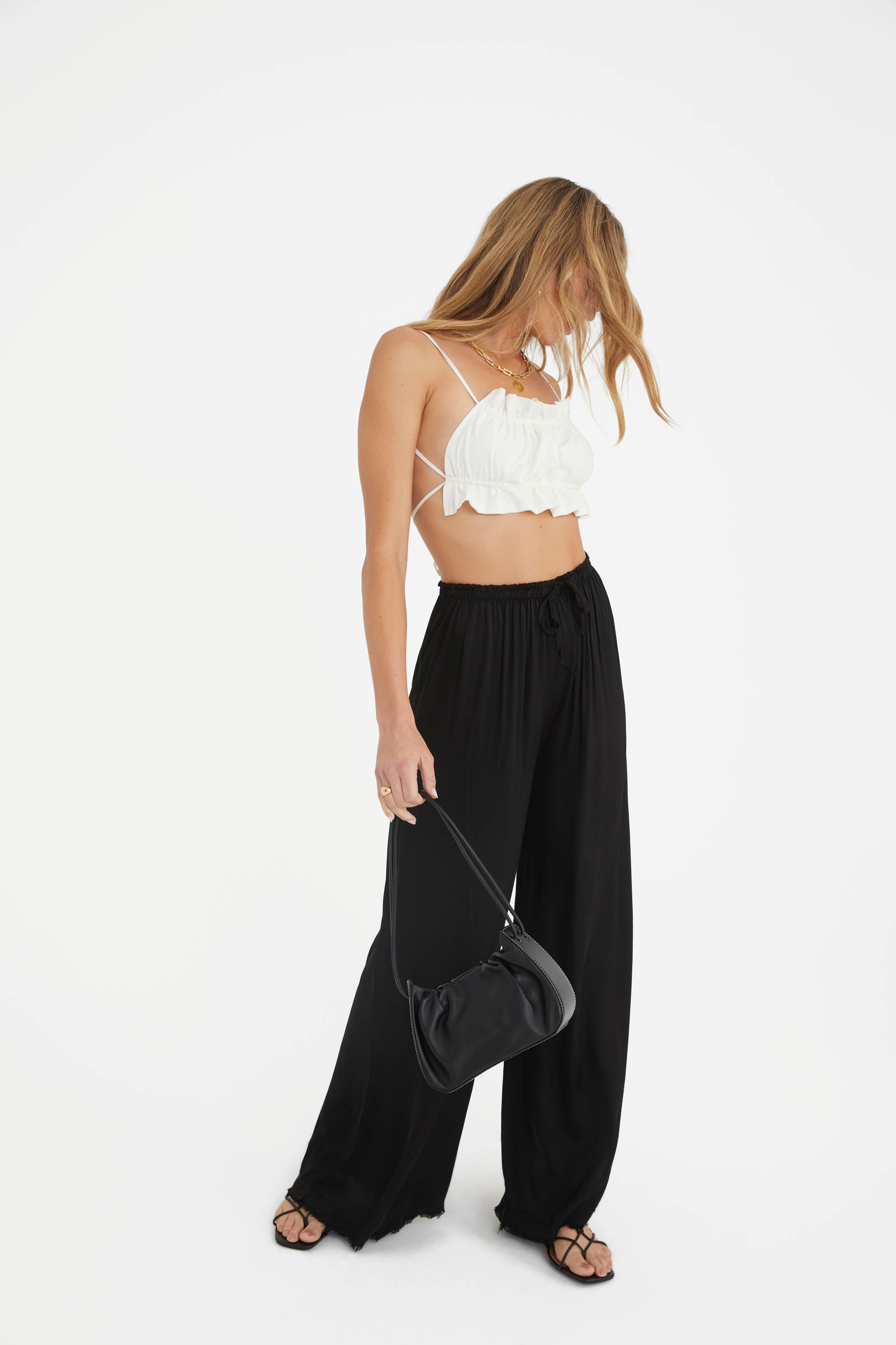 The Rising Satin Pants in Black